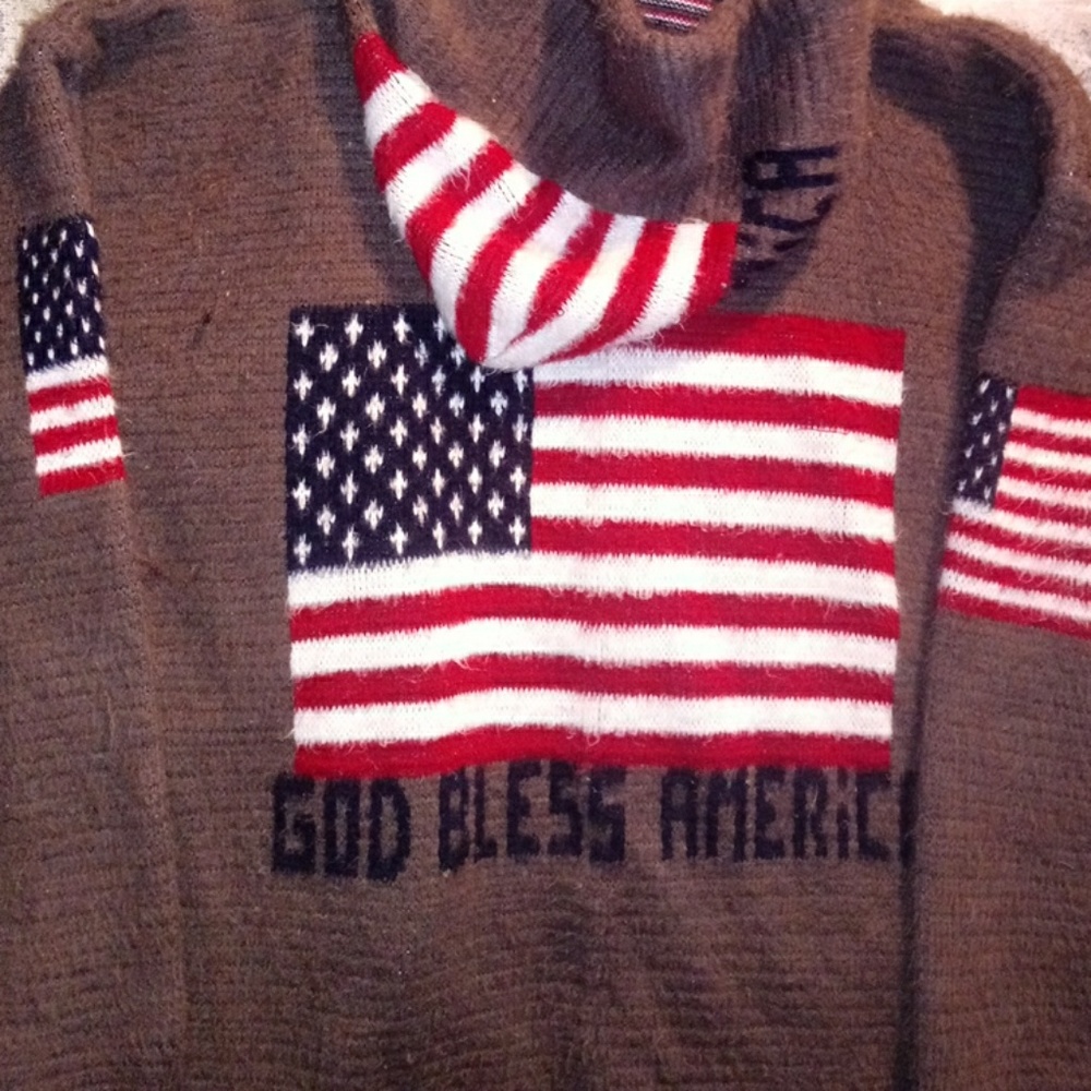 USA Flag Hooded Jacket/Sweater/ Lg